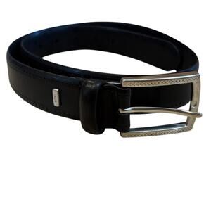 NWT Mens TALLIA 1 1/4" Feather Edged Laser Patterned Leather Belt Size 32 41”L